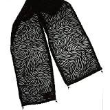 PlanetScarf's Black Flame Scarf in Burnout Velvet Finished with Charms or Cloisonne Beads