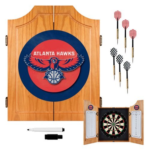 NBA Atlanta Hawks Wood Dart Cabinet Set
