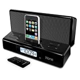 iHome IP27 Black - Portable Travel Alarm Clock For iPhone & iPod With Remote Control