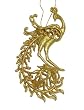 Regal Peacock Elegant Gold Glitter Silhouette Christmas Ornament 5.5"