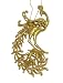 Regal Peacock Elegant Gold Glitter Silhouette Christmas Ornament 5.5"