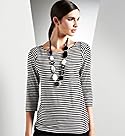 Autograph Boat Neck Stripe Jersey Top