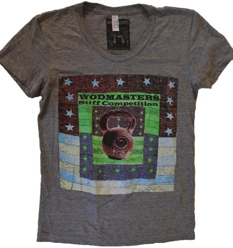 WODMASTERS Womens American Stars and Stripes Eye Pood Kettlebell shirt