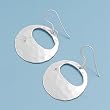 Sterling Silver Earrings - Round - Hammered Design - 23 mm