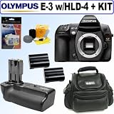 Olympus Evolt E-3 10.1MP Digital SLR Camera w/ HLD-4 Power Battery Holder + Accessory Kit