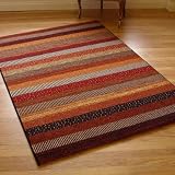 Woodstock 32743-1382 Terracotta, Brown & Beige Stripes Rug