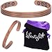 Pure Copper Magnetic Bracelet - Women & Men - Arthritis & Pain Relief - 6 Rare Earth Therapy Magnets - Striped