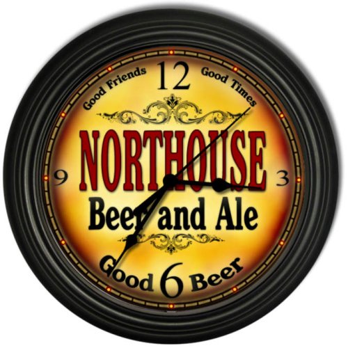 Northouse 's Beer and Ale Black Cascading Pub Style Wall Clock