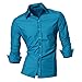 Jeansian Men's Slim Fit Long Sleeves Casual Shirts Z008