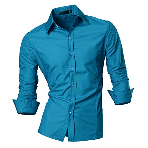 Jeansian Men's Slim Fit Long Sleeves Casual Shirts Z008