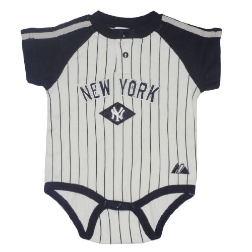 MLB New York Yankees Baby / Infant One-Piece Bodysuit / Romper / Onesie - Beige & Blue (Size: 18)