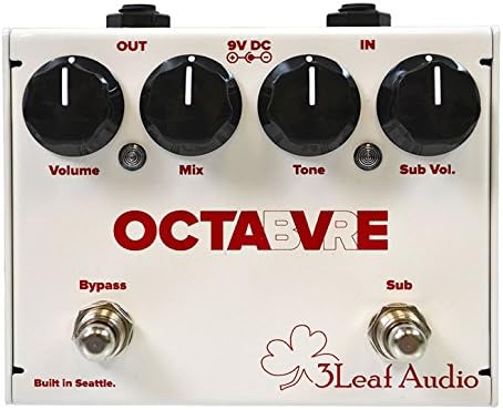 3Leaf Audio Octabvre Octaver Pedal Bundle w/ 4 free Items: StageTrix Setting Saver Pen, StageTrix Pedal Fastener, 2x Hosa Patch Cables