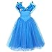 Pettigirl Girls Princess Dress Blue Butterflies Queen Costume Big Size 3-9 Year