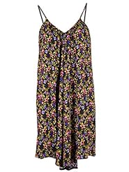 V-neck Chiffon Babydoll Floral Print  Dress