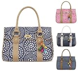TAMARIS Handtasche, Schuh-Anhänger, 4 Farben: jeans blau, dots denim, dots pink oder navy blau, Farbe:denim blau dots