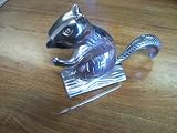 Beautuful Polished Metal Squirrel Nut Cracker w/ Pick!