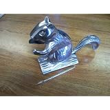 Beautuful Polished Metal Squirrel Nut Cracker w  Pick! by dc mach clearance