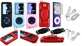 3n1 Combo - Premium Leather Case with Swivel Belt Clip for Apple iPod Nano Nano-Chromatic 4th Generation 8gb 16gb + Bonus Young Micro Shoe Silicone Pouch for Nike+ (Nano Chromatic Not Included)