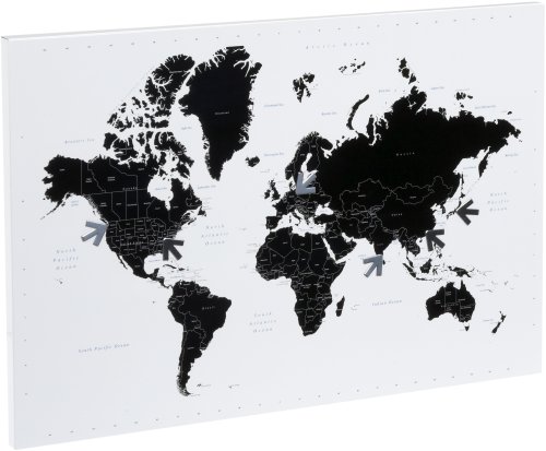 PT HOME TN872 Memoboard World Map magnetisch Stahl