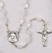 Wedding Rosary - 6mm Mother-Of-Pearl Beads - 16" Silver Plated - IMPORTED FROM ITALY - Boxed