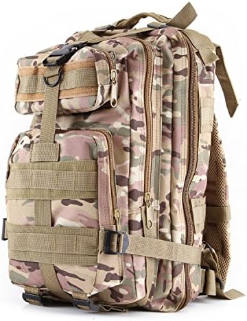 YYCAM Outdoor Heavy Duty Lightweight Expandable Package Special Forces Tactical Backpack 24L 3P Molle Tactical Backpack for Men and Women (Light Camo)