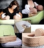 EZ-2-Nurse Twins Nursing Breastfeeding Pillow Mocha with Waterproof topper Cover