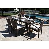 Soho 7 Piece Dining Group in Java Brown Fabric: SU-708