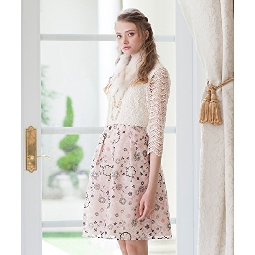 ローズティアラ（Rose Tiara） 全2色【36・38】レース切替フラワー刺繍オーガンジーワンピース