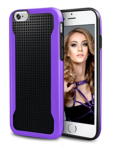 iPhone 6 Case, LoHi(TM) Apple iPhone 6 Slim Case Bumper Cover Shock-Absorption Shell Protective Anti-Scratch Slim Cover for iPhone 6 (Black + Purple)