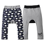 (ニッセン) nissen ストレッチマチ付パンツ２枚組 紺系＋グレー杢 身長90cm