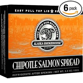 Alaska Smokehouse Chipotle Salmon Spread Totem Design, 3.5 Ounce Boxes (Pack of 6) by Alaska Smokehouse