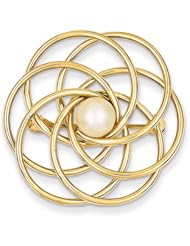 14k Yellow Gold Freshwater Cultured Pearl Pin. Metal Wt- 3.2g