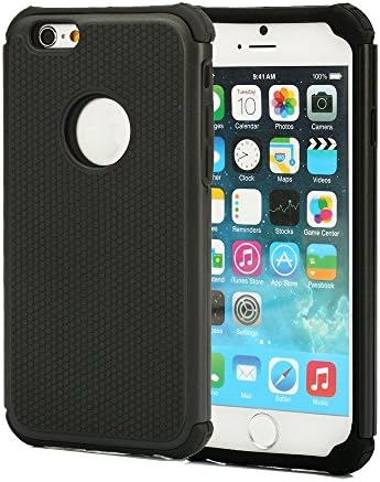 iPhone 6 Case, oneCase™ iPhone 6 4.7 Case Dual Layer Rugged Heavy Duty Impact Matte Armor Defender Hard Hybrid Shock Absorbing Case Cover for Apple iPhone 6 4.7 Inch With Screen Protector &amp; Stylus (2in1-Black/Black)