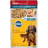 Pedigree Little Champions Healthy Maturity Morsels in Sauce with Chicken and Rice Food for Senior Dogs, 5.3-Ounce Pouches (Pack of 24)