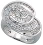 Sterling Silver Cocktail Ring, Rhodium Plated w/ 28 Baguette & 18 Round High Quality Cubic Zirconia Stones, 5/8" (16mm) wide