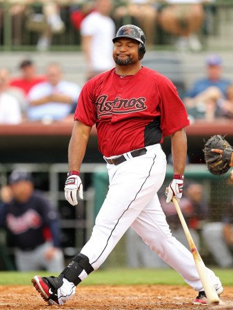 Atlanta Braves v Houston Astros, KISSIMMEE, FL - MARCH 01: Carlos Lee Photographic Poster Print by Mike Ehrmann, 24x32