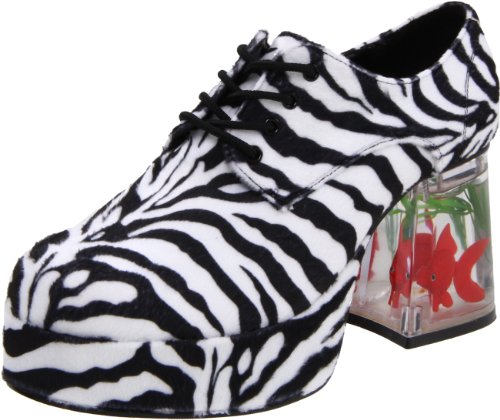 Herren Plateau-Schuhe mit Aquarium-Absatz - Funtasma Pimp-02 Schwarz Lack