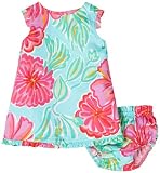 Lilly Pulitzer Baby-Girls Newborn Lilly Shift Ruffles Shirt, Shorely Blue Bellina, 6-12 Months
