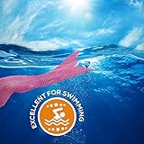 Tendol™ 3 Pc Swimming Mermaid Tail, Monofin Compatible, For Children, High Quality (Pink, Medium)