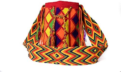 Colombian Shoulder Bag Authentic Handwoven Wayuu Mochila, Multicolor