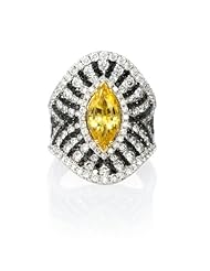 Diamond and Yellow Sapphire 18k White Gold Ring