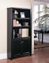 Kathy Ireland Home by Martin Furniture Tribeca Loft 3 Shelf Lower Door Wood Bookcase in Black