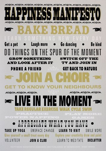 Happiness Manifesto Poster – A3 giclee print plus