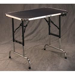 Champagne Grooming Table with ADJUSTABLE Legs - Black 36x24
