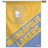 Minneapolis Lakers Throwback Vertical Flag: 27x37 Banner