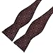 PenSee Mens Self Bow Tie Dark Red and White Dot Jacquard Woven Silk Bow Ties