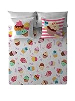 COSTURA Juego De Sábanas Cupcake Party (Blanco)