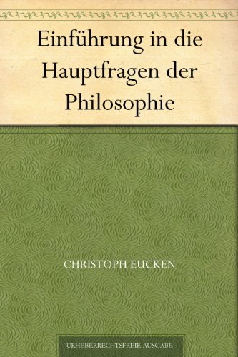 Buch - Cover Einführung in die Hauptfragen der Philosophie - Christoph Eucken - 