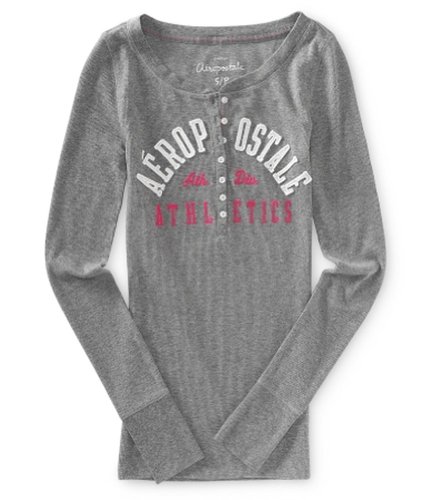 Aeropostale Juniors Ath Div Ls Henley Shirt