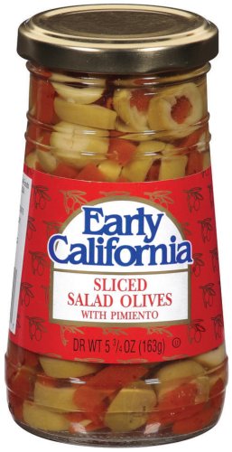 Early California Sliced Salad Olives with Pimiento 5.75-Ounce (Pack of 12) by Early California